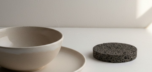 Cerámica con piedra volcánica